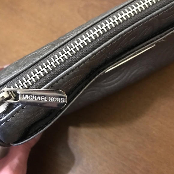 Michael by Michael Kors Silver Embossed Makeup Bag - Picture 7 of 8